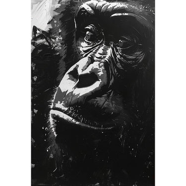 Black and White Monkey Painting